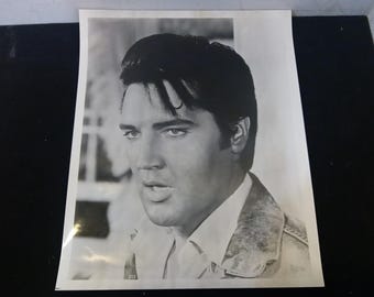 Vintage Rock Star Photo's, Elvis Presley Stock Black and White Photos of Him Singing and Playing Guitar, 1960's or Earlier