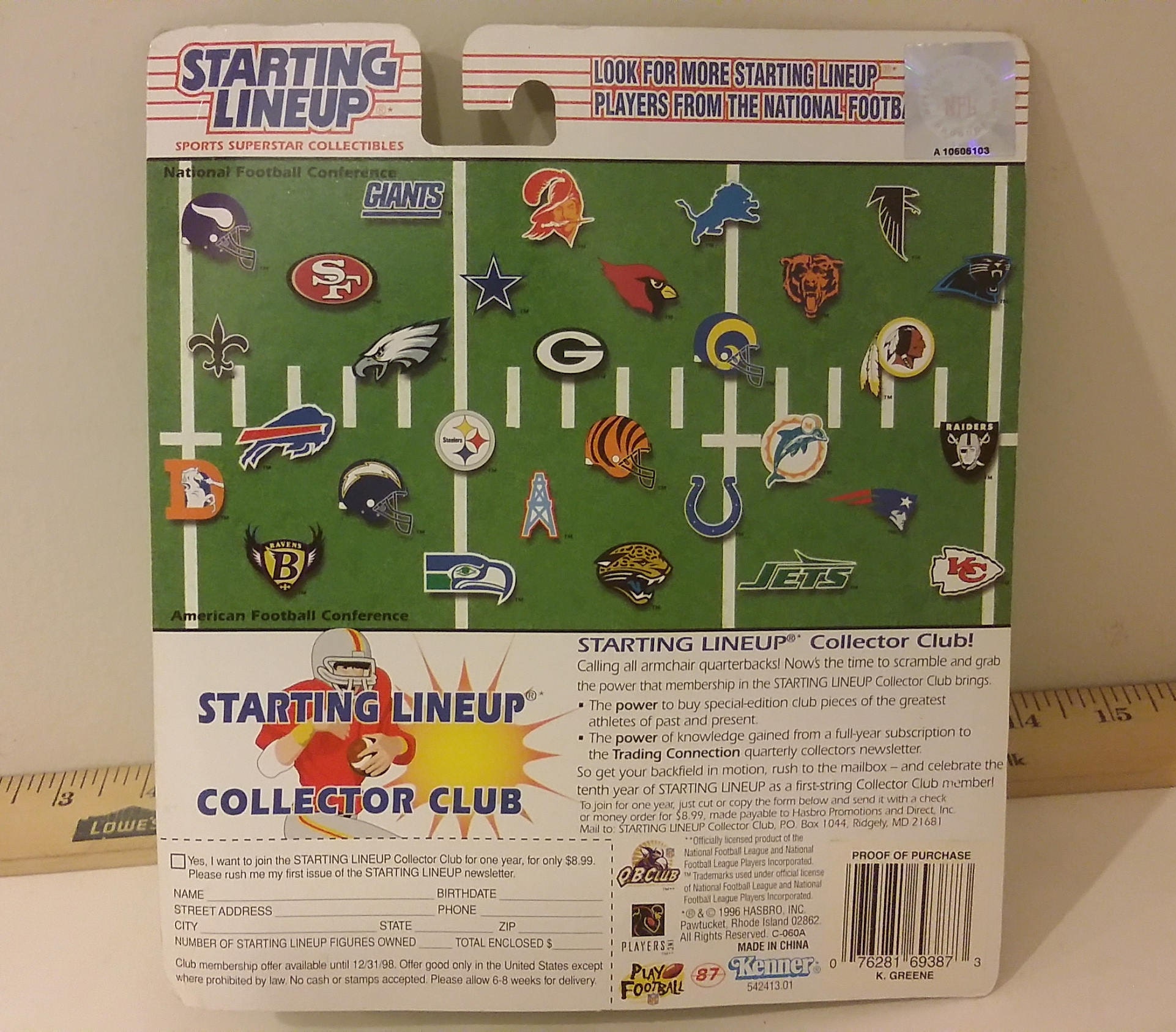 Starting Lineup Figures NIP, Kevin Greene, 1997