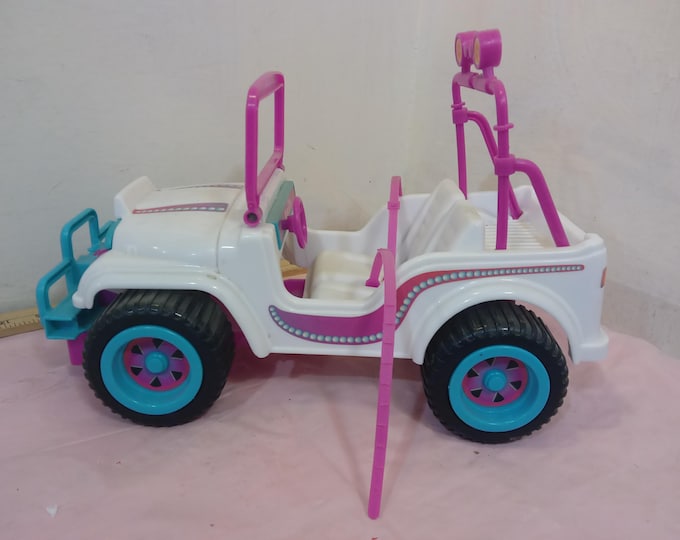 Vintage Barbie Vehicles, Barbie Beach Sun Wheeler Jeep, Pink Corvette, Off-Road Vehicle Jeep, or Speed Boat, 1990's