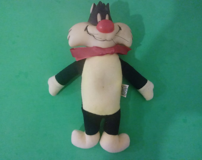 Vintage Slyvester the Cat Plush Doll with Rubber Head, 1974#