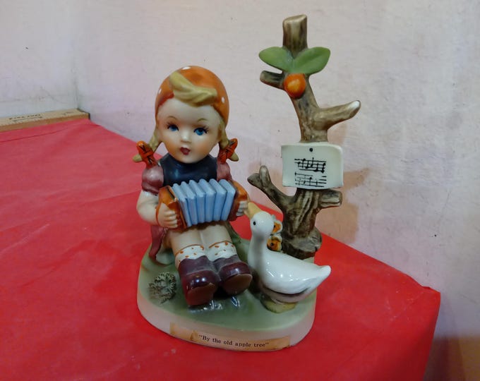 Vintage Ceramic/Porcelain Figurines, Royal Doulton "Leading Lady", "Camellia", Goebel/Hummel "Lady", "Apple Tree", or "Drumming for Joy"