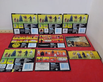 Vintage Star Wars Backing Cardboards, Nine Cut Kenner Action Figures Backing Boards, 1990's