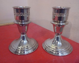 Vintage Candlestick Holders, Gotham Silver Plated Candlestick Holders