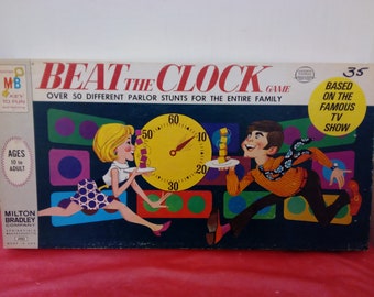Vintage Board Game, Beat the Clock Game by Milton Bradley, Based on TV Show, Not Complete, 1969#