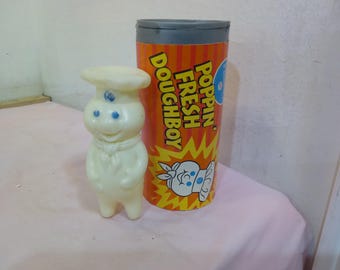 Vintage Pillsbury Figurines, Pillsbury Poppin Fresh Doughboy in Can, Pillsbury Dough Girl or Pillsbury Boy or Girl Saltshakers, 1970's#