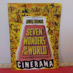 Vintage Memorabilia Movie Magazine, Seven Wonders of the World by Lowell Thomas, 1956