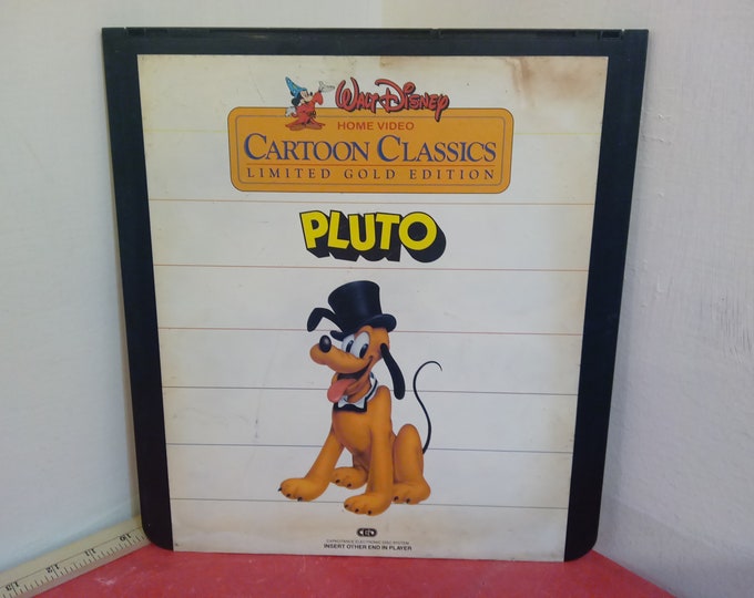 Vintage Video Disc Movie, Walt Disney Cartoon Classics "Pluto" Limited Gold Edition Home Video Discs, 1980's