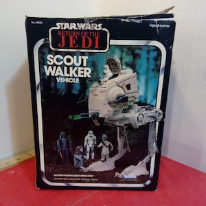 Vintage Star Wars Toy, Scout Walker Vehicle &quot;Star Wars Return of the Jedi&quot; with Original Box, 1983#