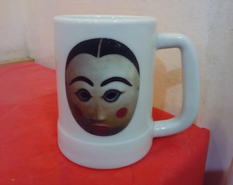 Vintage Coffee Cup, Seoul Club, Korea, 1988 Olympics, Masks from Korea on Mugs
