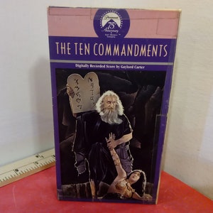 Vintage VHS Movie Tape, The Ten Commandments, 1923 Versie, 1997~