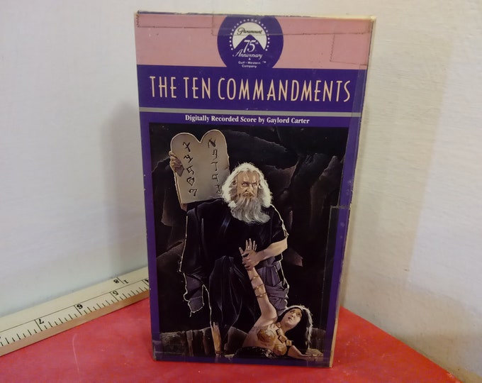 Vintage VHS Movie Tape, The Ten Commandments, 1923 Version, 1997~