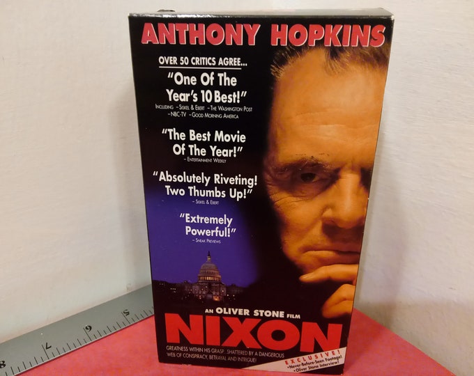 Vintage VHS Movie Tape, Nixon, Anthony Hopkins, 1990's~