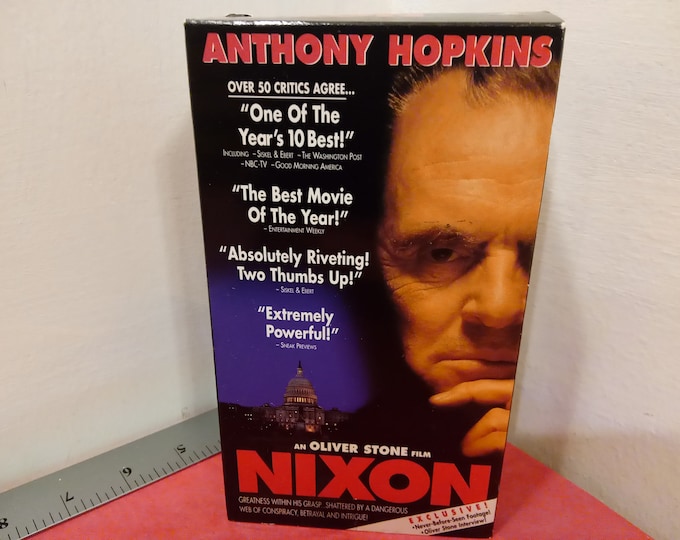 Vintage VHS Movie Tape, Nixon, Anthony Hopkins, 1990's~