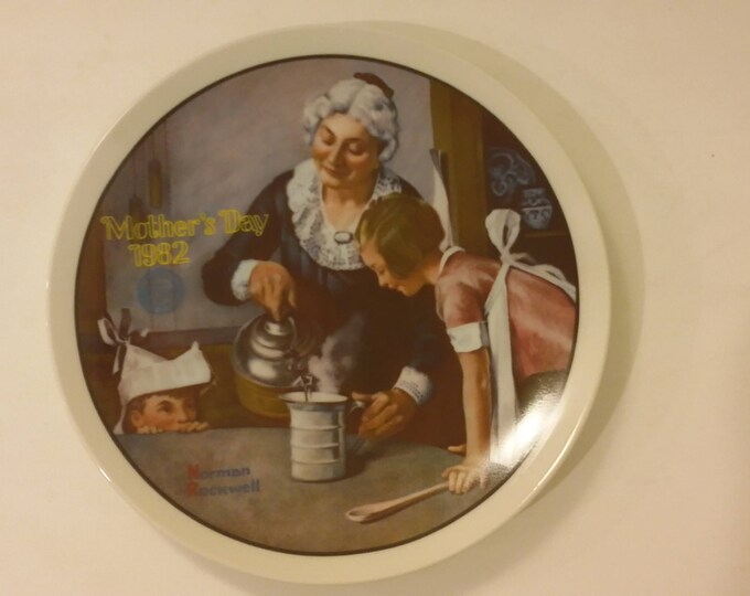 Collectible Knowles Plate "Cooking Lesson" Norman Rockwell, 1982