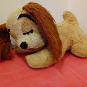 Vintage Walt Disney&#39;s Lady and the Tramp Plush Toy, Lady Sleeping, 1960&#39;s#