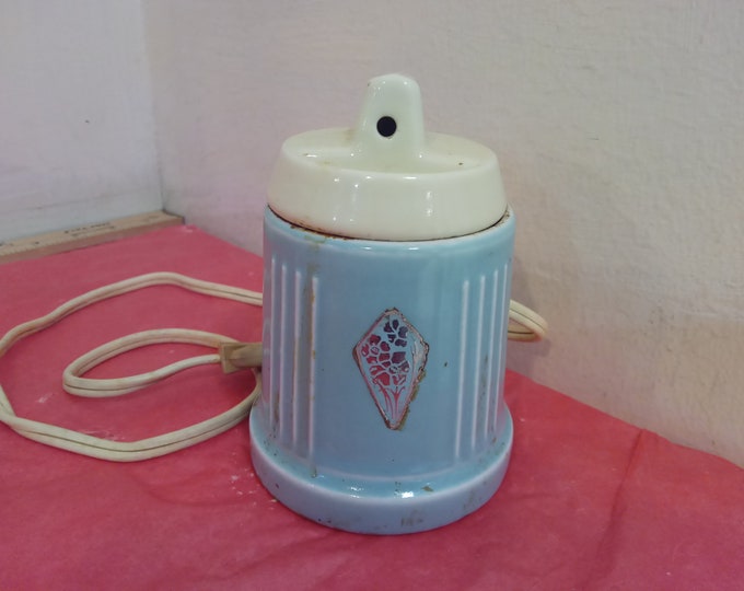 Vintage Bottle Warmer, Blue Colored Hankscraft #1013 Automatic Bottle Warmer for Baby Bottles, 1960's