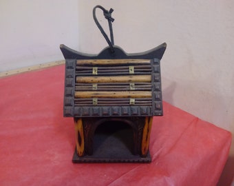 Vintage House Decor Birdhouses and Planters, Wooden Decorative Birdhouse and House Looking Planters