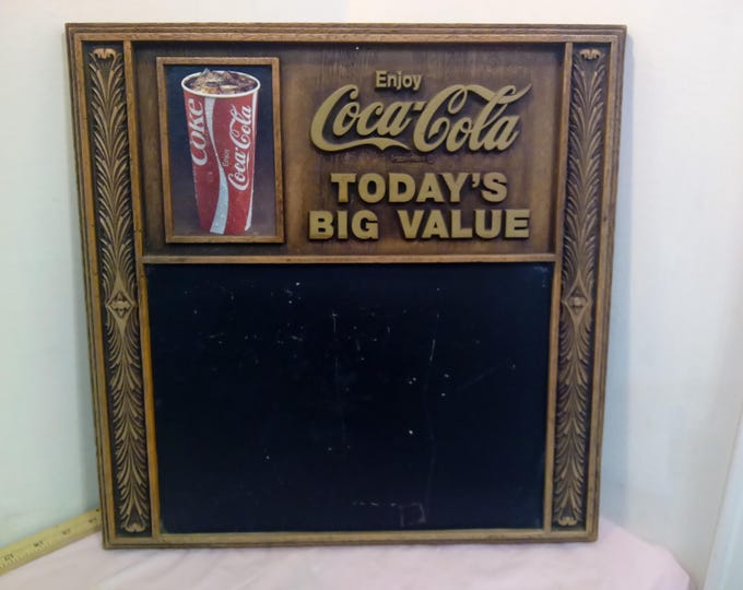 Vintage Coca Cola Sign, Coca Cola Restaurant Sign with Chalkboard, 1980's