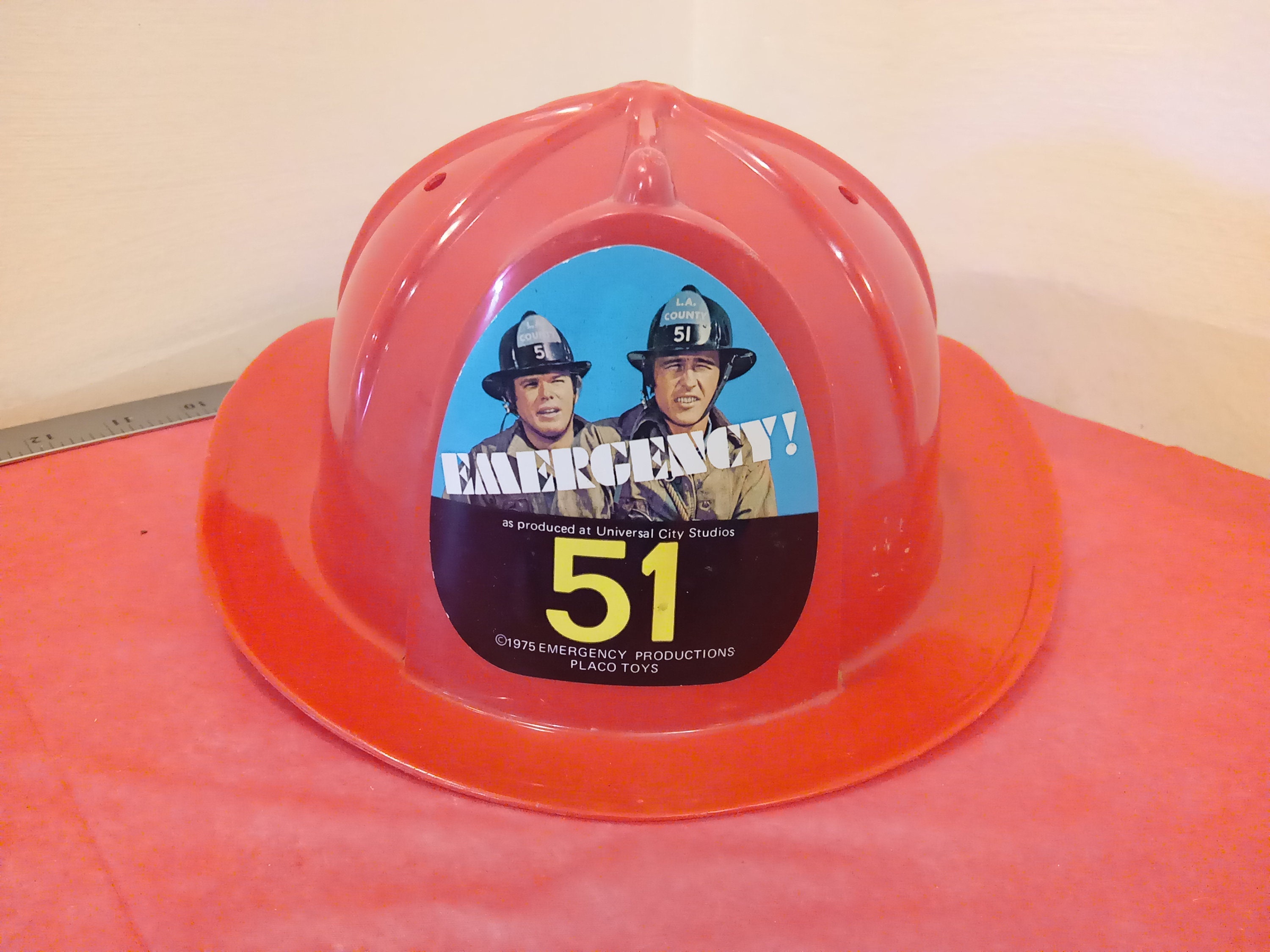 Vintage Emergency Squad 51 Tv Show Fire Helmet by Placo, 1975