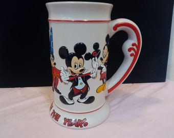 Vintage Ceramic Drinking Mug, Walt Disney "Mickey Thru the Years", Tall Mug, 1993