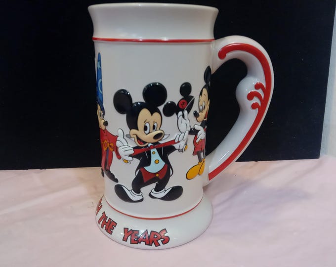 Vintage Ceramic Drinking Mug, Walt Disney "Mickey Thru the Years", Tall Mug, 1993