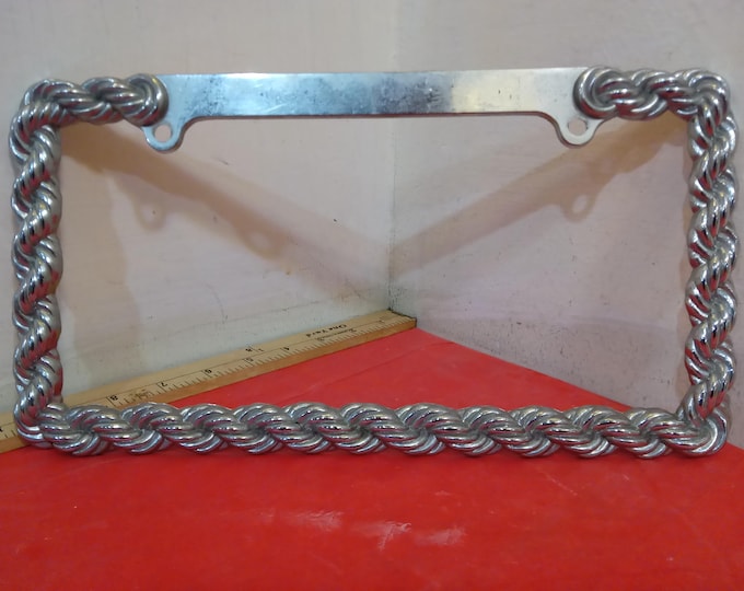 Vintage Car/Truck Accessories, Chrome Rope Braided License Plate Holder or Sae-Y-77 Quartz Halogen Light