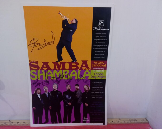 Collectible Concert Poster, Samba Shambala Concert Poster, Arturo Sandoval and Three Dog Night, 2008#