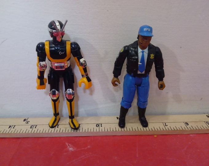 Vintage Action Figures, Bandai Action Figures Power Ranger "Black and Yellow Man" and Security Officer, 1995