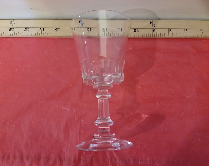 Vintage Stem Glassware, Fostoria or Fostoria like Wine or Drinking Glass, Simple Pattern with no Etching