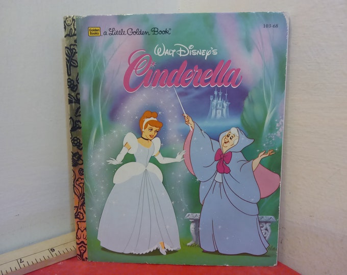 Vintage Hardcover Book, A Little Golden Book Walt Disney's "Cinderella", 1986