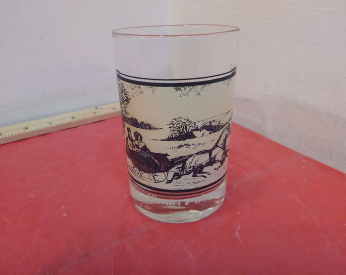 Vintage Collector Glass, Arby's Collector Glass, Currier & Ives "The Road in Winter", 1978