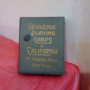 Vintage Spielkarten, Souvenir-Spielkarten von Kalifornien mit verschiedenen Ansichten vom Staat, Goldränder, 1927#
