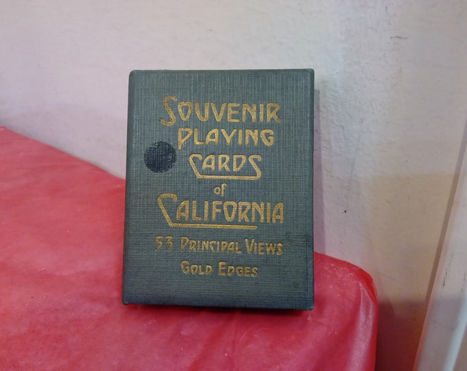 Vintage Playing Cards, Souvenir Playing Cards of California with Different Views from the State, Gold Edges, 1927#