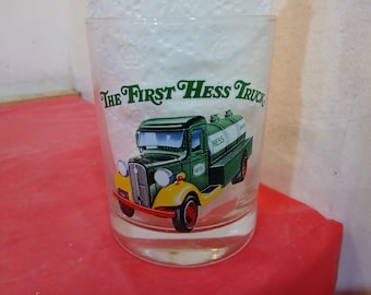 Vintage Drinking Glass, Hess Glasses, Tanker Truck, Trailer and Racer, Fire Truck, or First Truck, 1996#