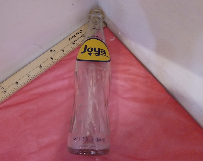 Vintage Soda Bottles, Joya 11.5 oz, Tru Ade 10 oz, Royal Crown Cola 10 Oz, and Pepsi Cola Embossed 7 oz Bottle