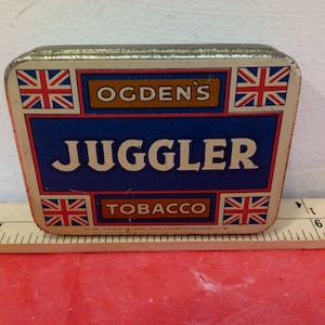 Vintage Tobacco Tin, Ogden&#39;s Juggler Tobacco Tin from Great Britain and Ireland, 1950&#39;s