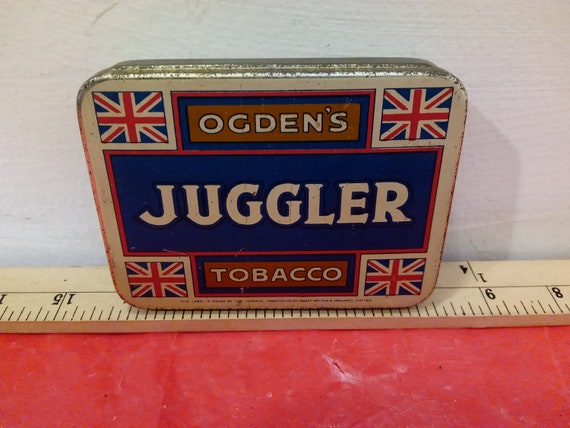 union jack tobacco tin Vintage Tobacco Tin, Ogden's Juggler Tobacco Tin From Great Britain and  Ireland, 1950's