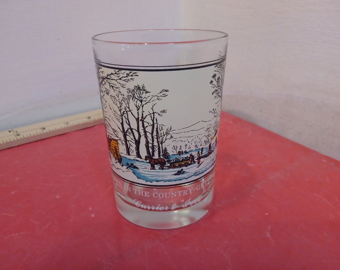 Vintage Collector Glass, Arby's Collector Glass, Currier & Ives "Winter in the Country-Getting Ice", Museum of New York, 1980's