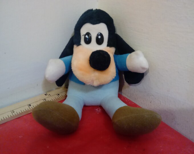 Vintage Plush Doll, Disney's Mickey's Christmas Carol Pluto, Sitting Pluto in Blue Jacket