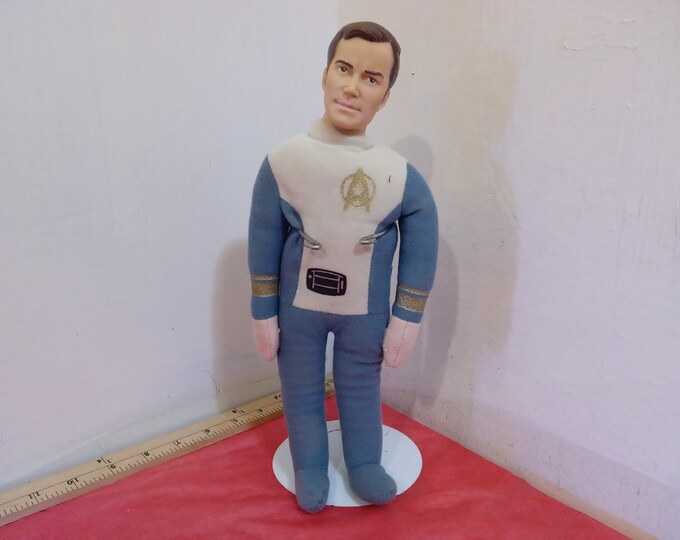 Vintage Plush Dolls, Star Trek Dolls, Poseable Soft Doll with Stands, Kirk and Spock by Knickerbocker, 1979#