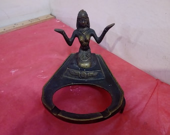 Vintage Brass/Bronze Ashtray Holder, Egyptian Ashtray Holder, Cleopatra Ashtray Holder#p