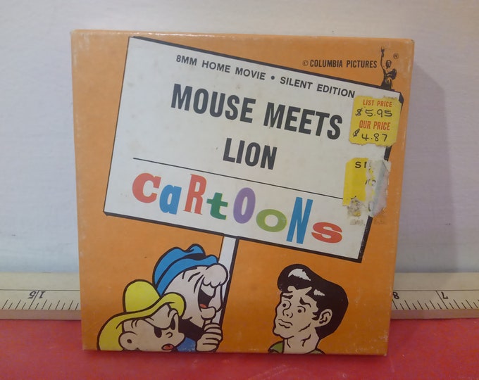 Vintage Movie Film, Mouse Meets Lion #FF-1 by Columbia Films, 8MM Silent Edition, 1950's#