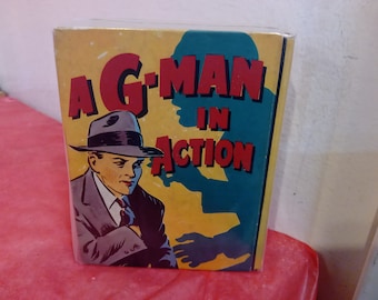 Vintage Big Little Book, G-Man Books, Gambling Ring, Radio Bank Robberies, G-Man in Action, and Crime Trail, 1930's