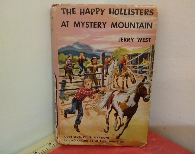 Vintage Hardcover Book, "The Happy Hollisters at Mystery Mountain" by Jerry West, Publish by Doubleday & Company, 1954