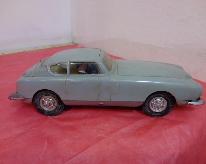 Vintage Movie Toy Car, James Bond Mike Hazard Aston Martin DB5 Spy Car from Goldfinger by Marx, 1960's