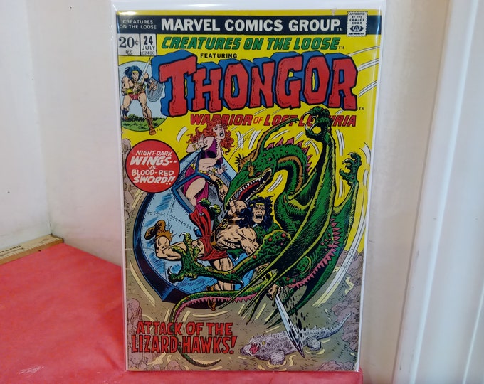 Vintage Comic Books, Marvel Comic Book "Creatures on the Loose Featuring Thongor", # 24, 1970's