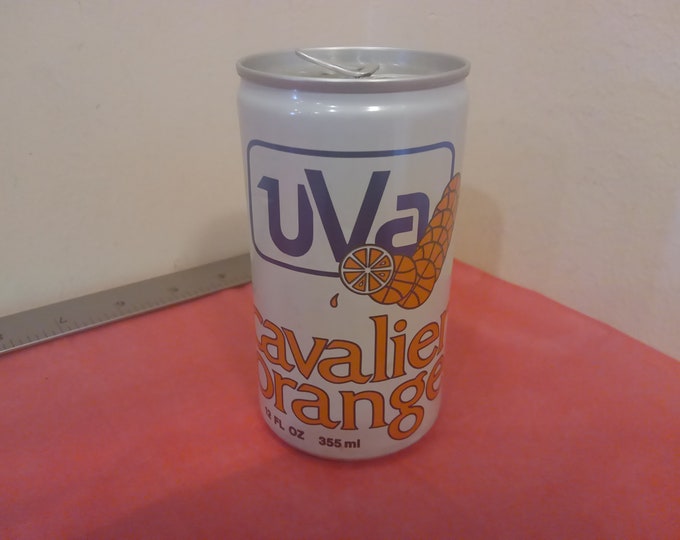 Vintage Cavalier Orange Soda Cans with Ralph Sampson and Coach Terry Holland, 1980's#