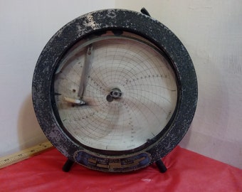 Vintage Weather Equipment, Bristol's Thermo-Humidigraph Chart, Model 4069th, Device to Chart Humidity