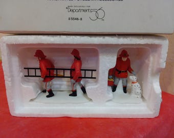 Vintage Porcelain Christmas Village Decor, Department 56 "Heritage Village Collection" Figurines, Caroling, Key to City, Popcorn, and Others