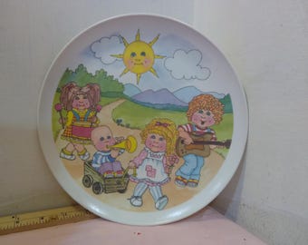 Vintage Children's Collector Plate, Plastic Cabbage Patch Melamine Collector Plate, 1983